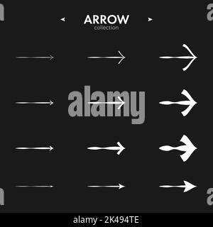 Einfacher Satz von Pfeilsymbolen. Symbol für universellen Pfeil. Moderne Vektorsymbole. Einfaches Minimales Piktogramm. Vektorgrafik Stock Vektor