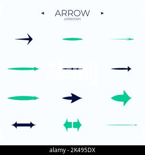 Premium-Satz von Pfeillinie. Symbol für universellen Pfeil. Moderne Vektorsymbole. Für Webgrafiken. Editierbare Vektordarstellung Stock Vektor