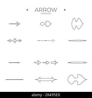 Premium-Satz von Pfeillinie. Symbole für lineare Pfeile gesetzt. Modischer Linienstil. Für Apps. Vektor Stock Vektor