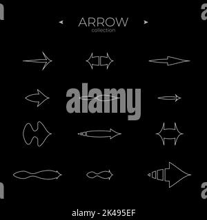 Premium-Satz von Pfeillinie. Symbol für universellen Pfeil. Moderne Vektorsymbole. Für Webgrafiken. Editierbare Vektordarstellung Stock Vektor