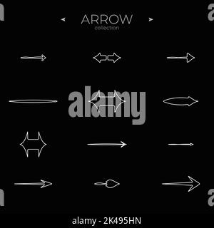 Symbol für Linienpfeil gesetzt. Symbole für lineare Pfeile gesetzt. Moderne Vektorsymbole. Web-Symbole für Websites. Vektor Stock Vektor