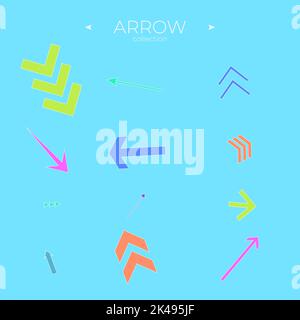 Satz von Pfeilen. Kollektion in Farbe. Mit elegantem Stil. Für die Gestaltung der Website. Vektornavigation Stock Vektor