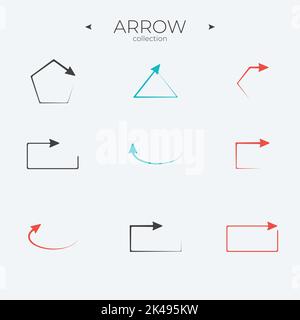 Einfacher Satz von Pfeilsymbolen. Symbol für universellen Pfeil. Dünne Linien. Web-Symbole für Websites. Vektor Stock Vektor