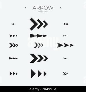 Hochwertiger Pfeilsatz. Symbolsatz für Pfeilvektoren. Pfeilschaltfläche für grundlegende UI-Elemente. Für Apps. Vektor Stock Vektor