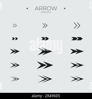 Alow Icons. Pfeilsymbole eingestellt. Modischer Style. Zur Verwendung in der Web- und mobilen Benutzeroberfläche. Editierbare Vektordarstellung Stock Vektor
