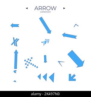 Satz von Pfeilen. Kollektion in Farbe. Richtungspfeile. Symbolsatz. Pfeile Isoliert Stock Vektor