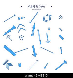 Satz von Pfeilen. Farbenfrohe Pfeile. Richtungspfeile. Für die Gestaltung der Website. Vektornavigation Stock Vektor