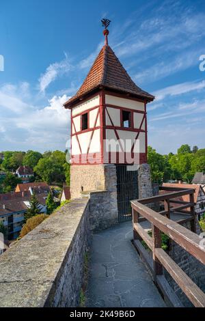 Nürnberger Türmchen als Teil der historischen Stadtbefestigung in Bad Wimpfen. Neckartal, Kraichgau, Baden-Württemberg, Germa Stockfoto