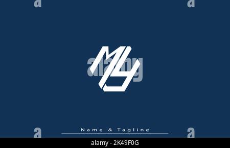 Alphabet Buchstaben Initialen Monogramm Logo MY , YM Stock Vektor