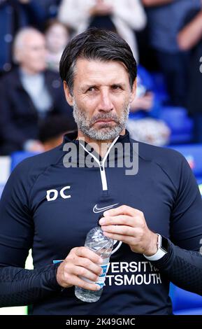 Ipswich, Großbritannien. 01. Oktober 2022. Portsmouth-Manager Danny Cowley während der Sky Bet League ein Spiel zwischen Ipswich Town und Portsmouth in der Portman Road am 1. 2022. Oktober in Ipswich, England. (Foto von Mick Kearns/phcimages.com) Credit: PHC Images/Alamy Live News Stockfoto