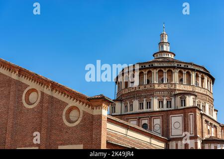 Detail der Kirche Santa Maria delle Grazie (Heilige Maria der Gnade 1463-1497) in Mailand, Lombardei, Italien, Europa Stockfoto