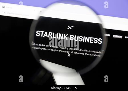 Ostersund, Schweden - Juli 29 2022: Starlink-Website auf einem Computerbildschirm. Starlink ist eine Satelliten-Internet-Konstellation, die von SpaceX betrieben wird. Stockfoto