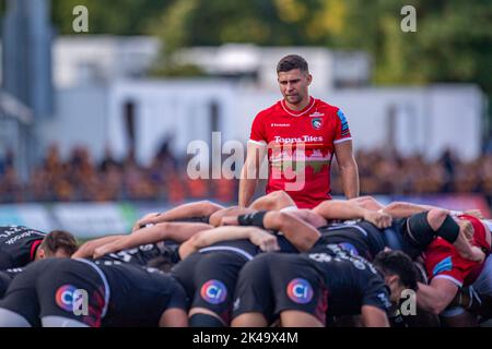 LONDON, GROSSBRITANNIEN. 01., Oktober 2022. Ben Youngs von Leicester Tigers (VC) (Mitte) schaut während der Gallagher Premiership Rugby Match Runde 4 zwischen Saracens und Leicester Tigers im StoneX Stadium am Samstag, den 01. Oktober 2022. LONDON, ENGLAND. Kredit: Taka G Wu/Alamy Live Nachrichten Stockfoto