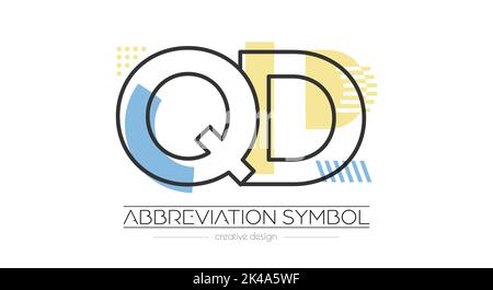 Buchstaben Q und D. Verschmelzung von zwei Buchstaben. Initialen Logo oder Kürzel-Symbol. Vektorgrafik für kreatives Design und kreative Ideen. Flacher Style. Stock Vektor