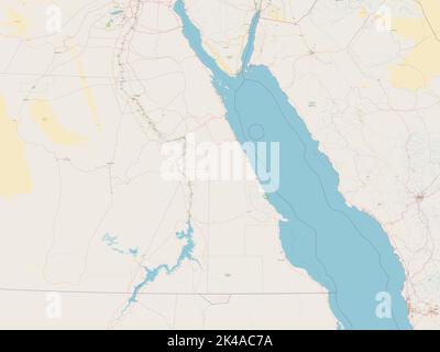 Al Bahr al Ahmar, Regierungsbezirk von Ägypten. BilevelHöhenkarte mit