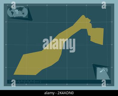 Al Izah, Regierungsbezirk von Ägypten. Einfarbige Form. Karten für zusätzliche Eckposition Stockfoto