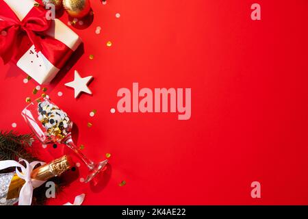 weihnachtsfeier festlichen Hintergrund Wein rot Stockfoto