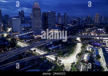 Singapur. 1.. Oktober 2022. Streckendarstellung während des Formel 1 Singapore Airlines Grand Prix von Singapur 2022, 17. Runde der FIA Formel 1 Weltmeisterschaft 2022 vom 30. September bis 02. Oktober 2022 auf dem Marina Bay Street Circuit, in Singapur - Foto: Dppi/DPPI/LiveMedia Kredit: Independent Photo Agency/Alamy Live News Stockfoto