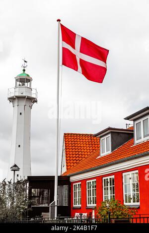 Ronne Lighthouse, Ronne Port, Bornholm Island, Dänemark, Europa Stockfoto