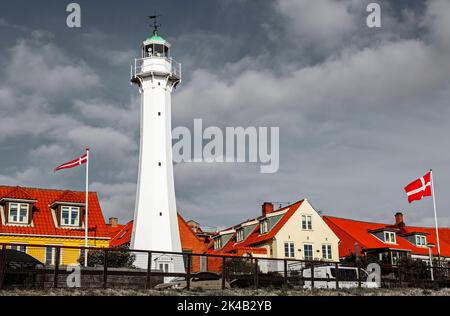 Ronne Lighthouse, Ronne Port, Bornholm Island, Dänemark, Europa Stockfoto