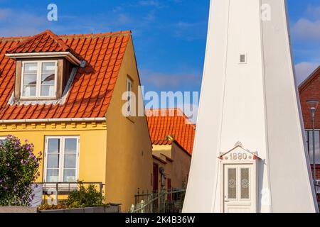 Ronne Lighthouse, Ronne Port, Bornholm Island, Dänemark, Europa Stockfoto