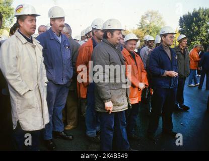 Dortmund. IG Metall Warnstreik bei der Hoesch AG am 18. 9. 1986 Stockfoto