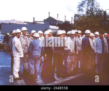 Dortmund. IG Metall Warnstreik bei der Hoesch AG am 18. 9. 1986 Stockfoto