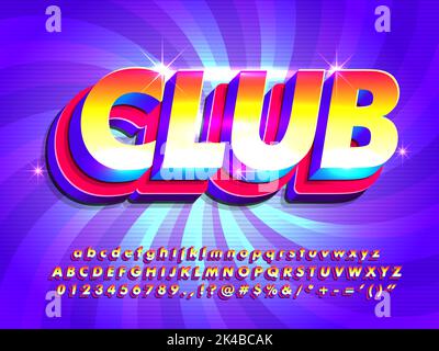 Pop 3D Bold Strong and Sharp Text-Effekt mit Clean Edge Stock Vektor