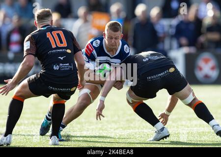 Coventry, Großbritannien. 01. Oktober 2022. Fred Betteridge von Coventry Rugby während des Meisterschaftsspiels Coventry Rugby gegen Ealing Trailfinders in der Butts Park Arena, Coventry, Großbritannien, 1.. Oktober 2022 (Foto von Nick Browning/News Images) in Coventry, Großbritannien am 10/1/2022. (Foto von Nick Browning/News Images/Sipa USA) Quelle: SIPA USA/Alamy Live News Stockfoto