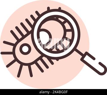 Biochemie Bakterienuntersuchung, Illustration, Vektor auf weißem Hintergrund. Stock Vektor