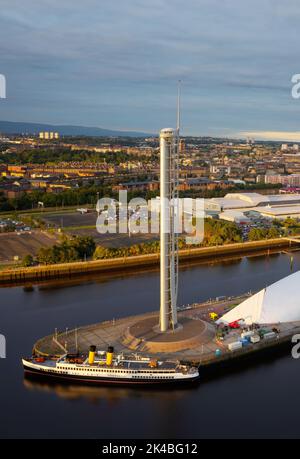 Der Glasgow Science Center Tower und das IMAX Cinema wurden nach der Sperre wieder eröffnet Stockfoto