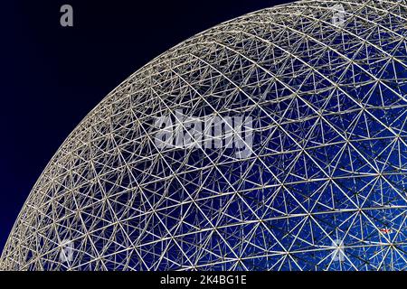 The Montreal Biosphere in Parc Jean Drapeau, Ile Sainte-Helene, Montreal, Quebec, Kanada. Stockfoto