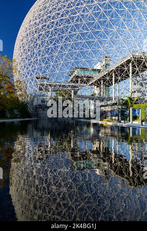 The Montreal Biosphere in Parc Jean Drapeau, Ile Sainte-Helene, Montreal, Quebec, Kanada. Stockfoto