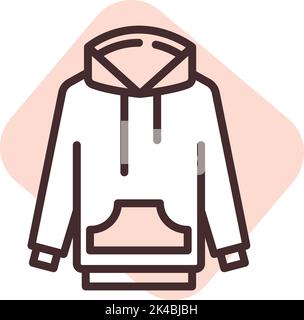 Kleidung Hoodie, Illustration, Vektor auf weißem Hintergrund. Stock Vektor