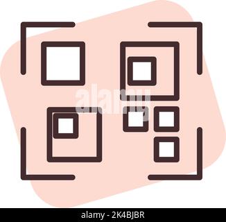 Cyber Security QR-Code, Illustration, Vektor auf weißem Hintergrund. Stock Vektor