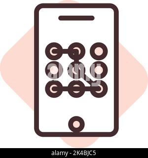 Cyber Security Touchpin, Illustration, Vektor auf weißem Hintergrund. Stock Vektor