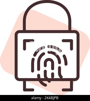 Cyber Security Fingerabdruck-ID, Abbildung, Vektor auf weißem Hintergrund. Stock Vektor