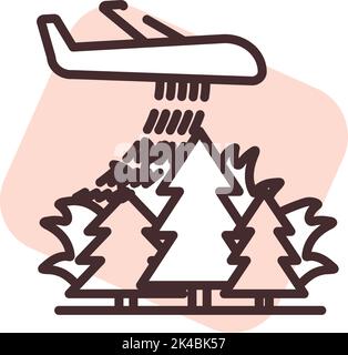 Katastrophenwaldbrand, Illustration, Vektor auf weißem Hintergrund. Stock Vektor