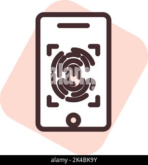 Cyber Cloud ID Touch, Illustration, Vektor auf weißem Hintergrund. Stock Vektor