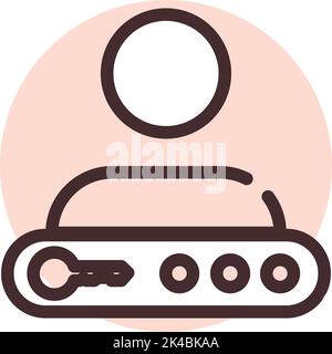 Cyber Security Personal Account, Illustration, Vektor auf weißem Hintergrund. Stock Vektor