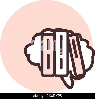 E Bücher Bibliothek, Illustration, Vektor auf weißem Hintergrund. Stock Vektor