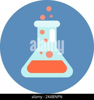 Orangefarbene chemische Reaktion, Illustration, Vektor auf weißem Hintergrund. Stock Vektor