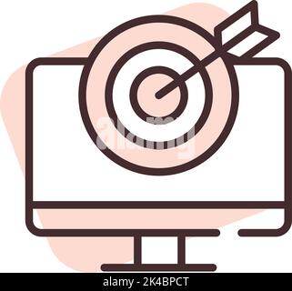 Marketingziel, Illustration, Vektor auf weißem Hintergrund. Stock Vektor