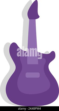 Musik E-Gitarre, Illustration, Vektor auf weißem Hintergrund. Stock Vektor
