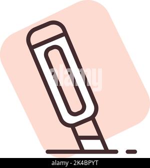 Büromesser, Illustration, Vektor auf weißem Hintergrund. Stock Vektor