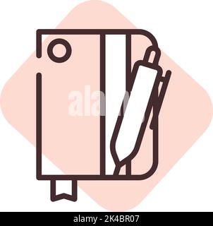 Büronotizbuch, Illustration, Vektor auf weißem Hintergrund. Stock Vektor