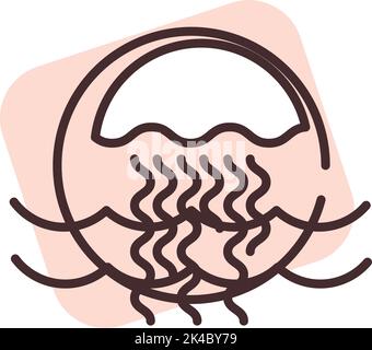 Pool- und Strandquallen, Illustration, Vektor auf weißem Hintergrund. Stock Vektor