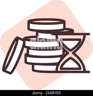 Sanduhr, Illustration, Vektor auf weißem Hintergrund. Stock Vektor