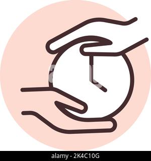 Sparen Sie Zeit, Illustration und Vektor auf weißem Hintergrund. Stock Vektor