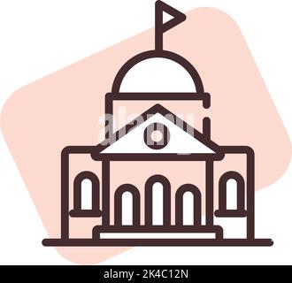 Washington DC, Illustration, Vektor auf weißem Hintergrund. Stock Vektor